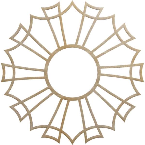 Ekena Millwork 1/4 in x 24 in. x 24 in. Augustus Wood Fretwork Pierced Ceiling Medallion, Hickory