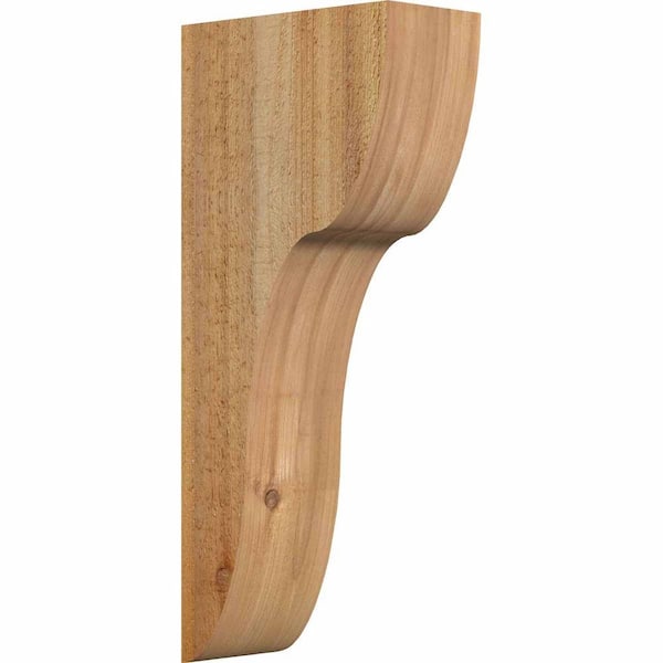 Ekena Millwork 6 in. x 12 in. x 28 in. Western Red Cedar Carmel Rough Sawn Corbel