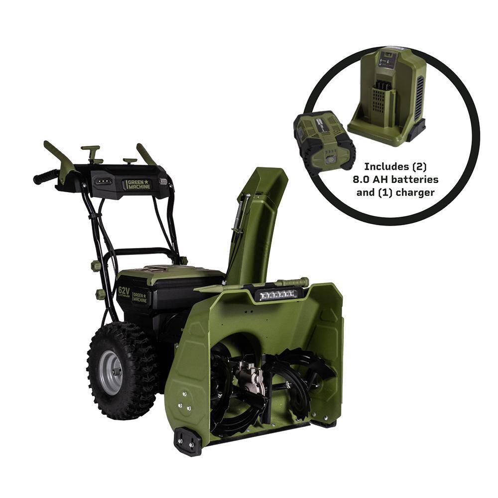 Green Machine 24 in. 62Volt 2Stage Snow Blower GMSB6200DS The Home
