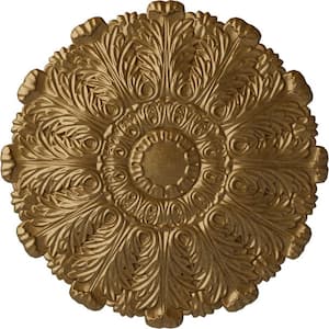 31 in. x 1-1/2 in. Durham Urethane Ceiling Medallion (Fits Canopies up to 4-1/4 in.), Pale Gold