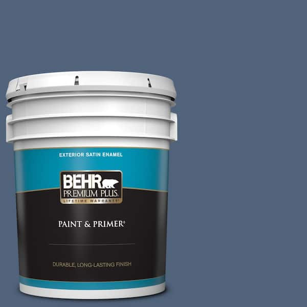 BEHR PREMIUM PLUS 5 gal. #PMD-64 Evening Symphony Satin Enamel Exterior Paint & Primer