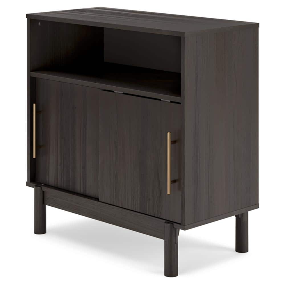 Brymont Dark Gray Wood Accent Cabinet with Goldtone Handles