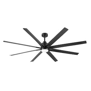 Yonder 72 in. Smart Indoor Black Low Profile Standard Ceiling Fan with LED Light and App Remote Control Included