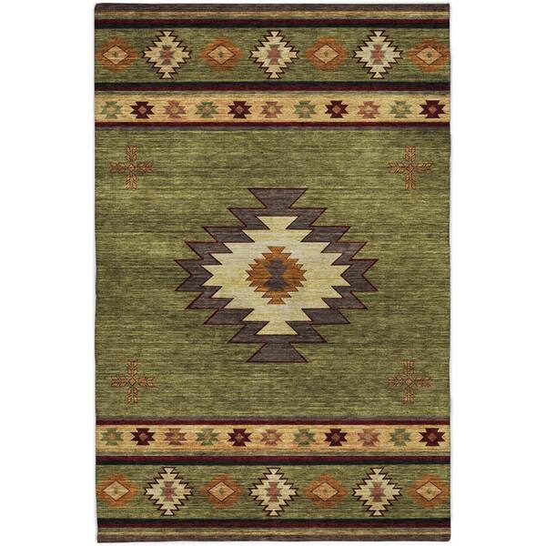 Dream Shag Premium Machine Washable Abstract ADS179 Green 9 ft. x 12 ft. Area Rug