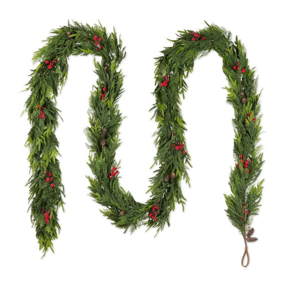 18 ft. Christmas PE Dripping Garland with Pinecones and Red Berries price history on PriceWatchPro
