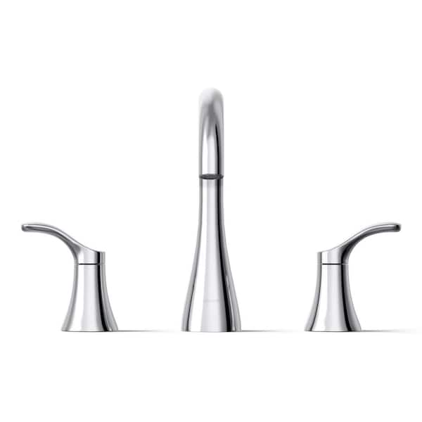 KOHLER Simplice 8 in. Widespread Double-Handle Bathroom Faucet in Polished Chrome