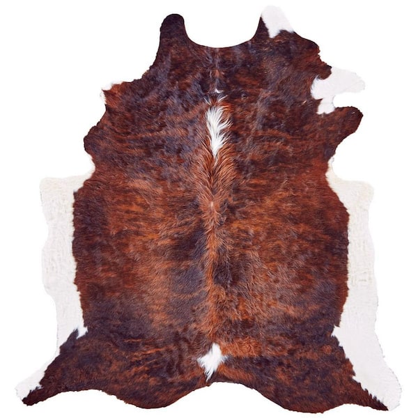 4 ft. x 5 ft. Brown, White Abstract Area Rug