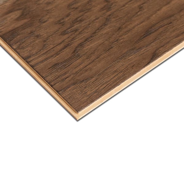 ASPEN FLOORING Brooke Hickory 3/8 in. T x 6.5 in. W Tongue and Groove Light Distressed Engineered Hardwood Flooring (43.6 sqft/case)