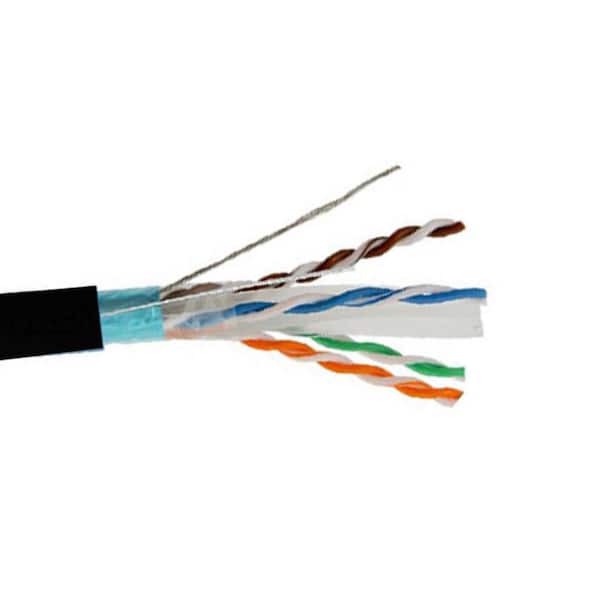 TRIPLETT CAT6A FTP Shielded 23 AWG Cable 1000 ft. Black