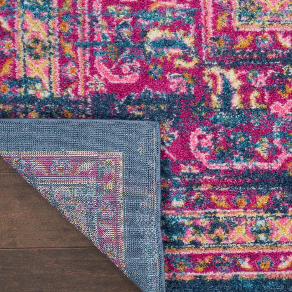 Handmade Reversible Blue Floral 8' x 10' Synthetic Rug