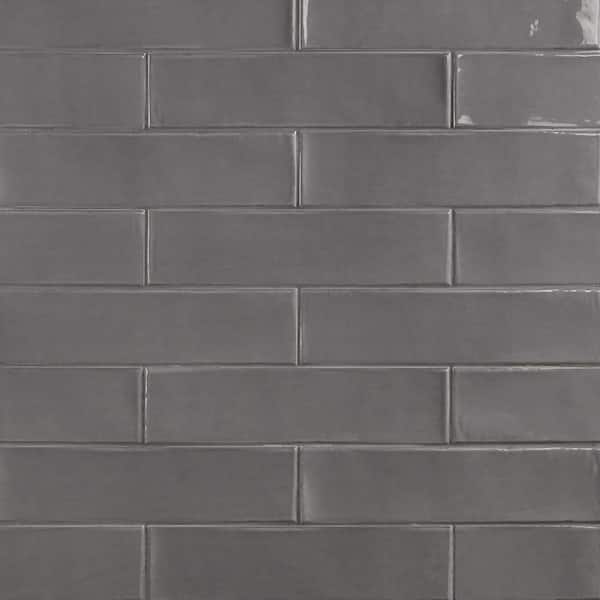 Ivy Hill Tile Birmingham Charcoal 3 in. x 12 in. 8mm Polished Ceramic Subway Tile (5.38 sq. ft. / box)