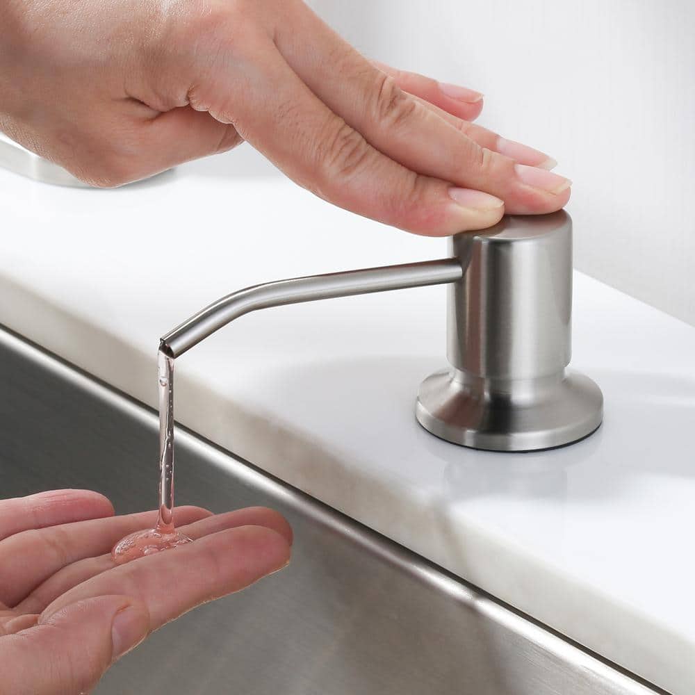 Brushed Nickel Stainless Steel Sink Mounted Soap Dispenser