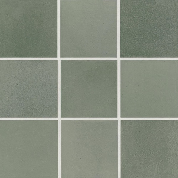 Celine 4 in. x 4 in. Matte Sage Porcelain Floor and Wall Tile (5.38 sq. ft. /Case)