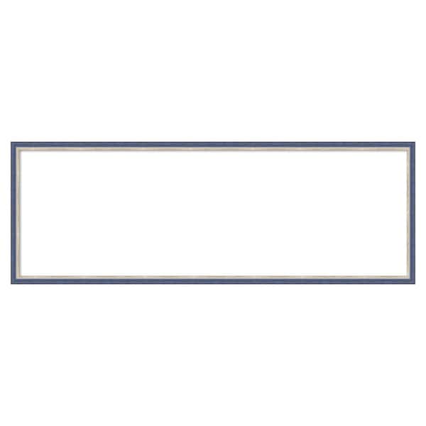 Amanti Art Theo Blue Narrow 37 in. x 13 in. Wood Framed Dry Erase Magnetic Memo Board