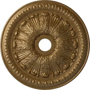 2-1/2 in. x 27-7/8 in. x 27-7/8 in. Polyurethane Tomango Egg & Dart Ceiling Medallion, Pale Gold