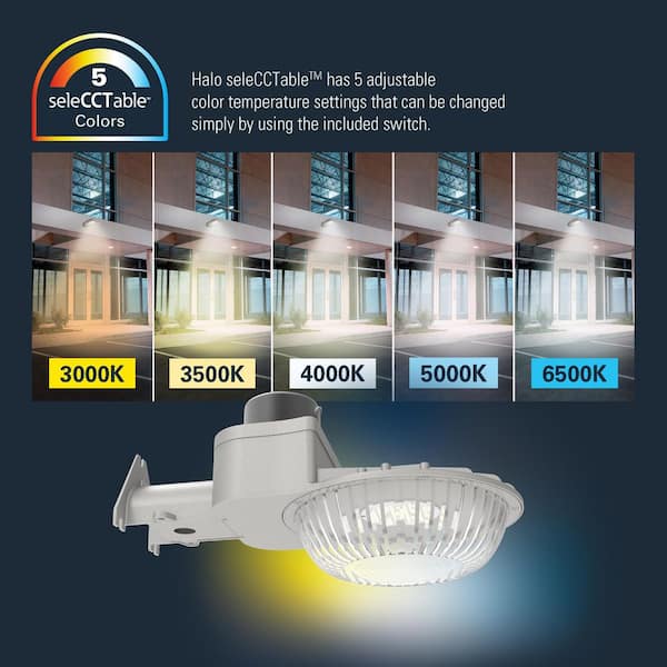 HALO ALP 250-Watt Equivalent 9000 Lumen Gray Finish Dusk to Dawn