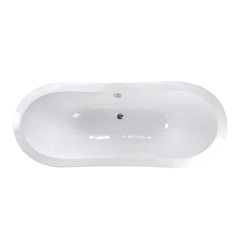 Macon 61'' White Cast Iron Clawfoot Soaking Bathtub