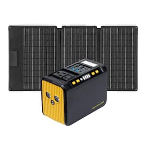 Weekender 80-Watt Power Station plus 30-Watt 12-Volt Foldable Solar Panel Solar Generator Kit