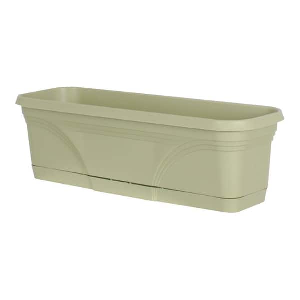 Dynamic Design Medallion 7.88 in. x 23.88 in. Lotus Green Poly Window Box