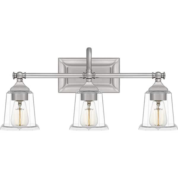 Quoizel Nicholas 3-Light Brushed Nickel Vanity Light