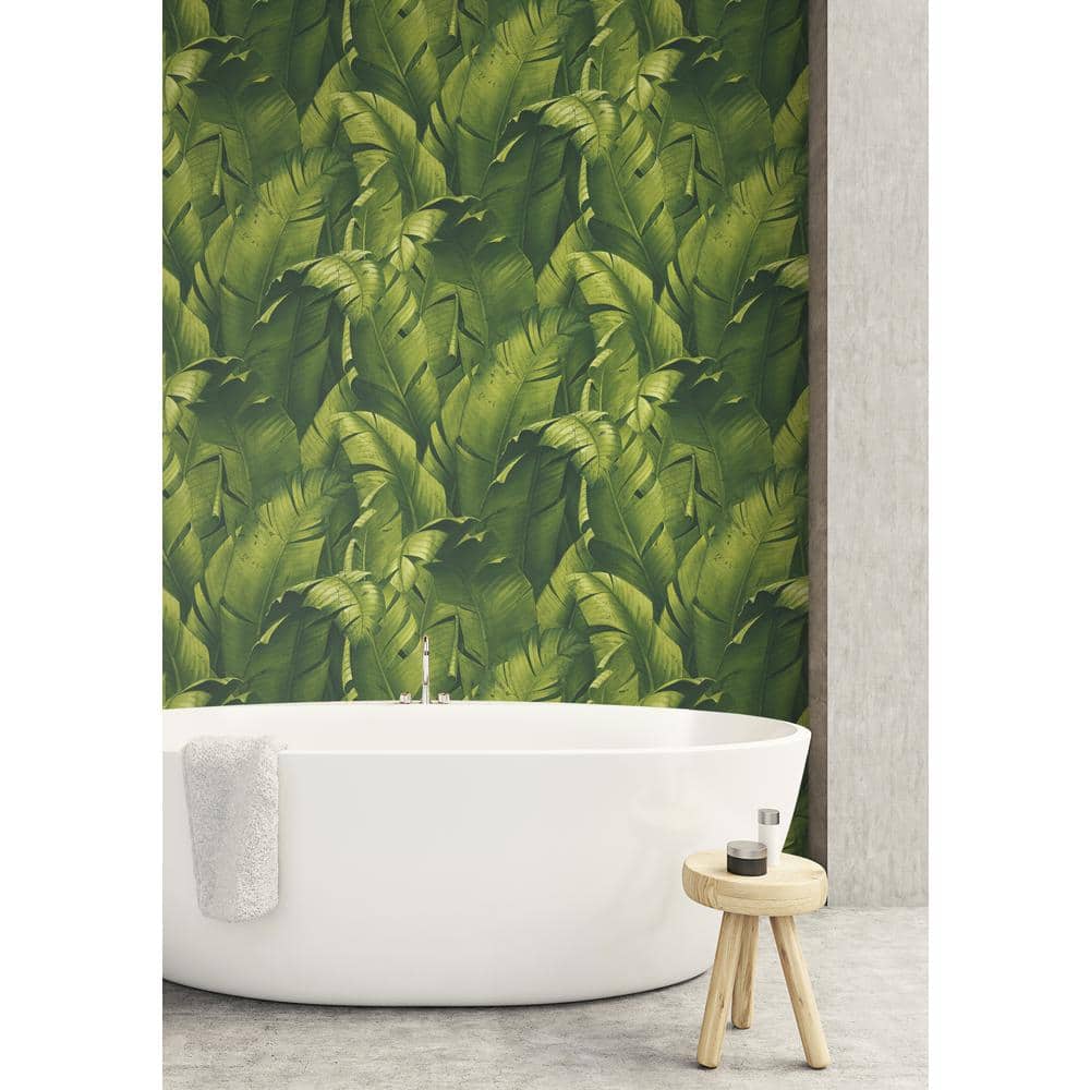 Tropical Green Vinyl Peel and Stick Wallpaper
