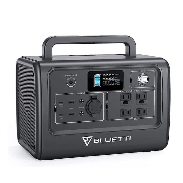 BLUETTI 800W Continuous/1400W Peak Output Power Station EB70S Gray Push Button Start LiFePO4 Battery Solar Generator for Outdoor