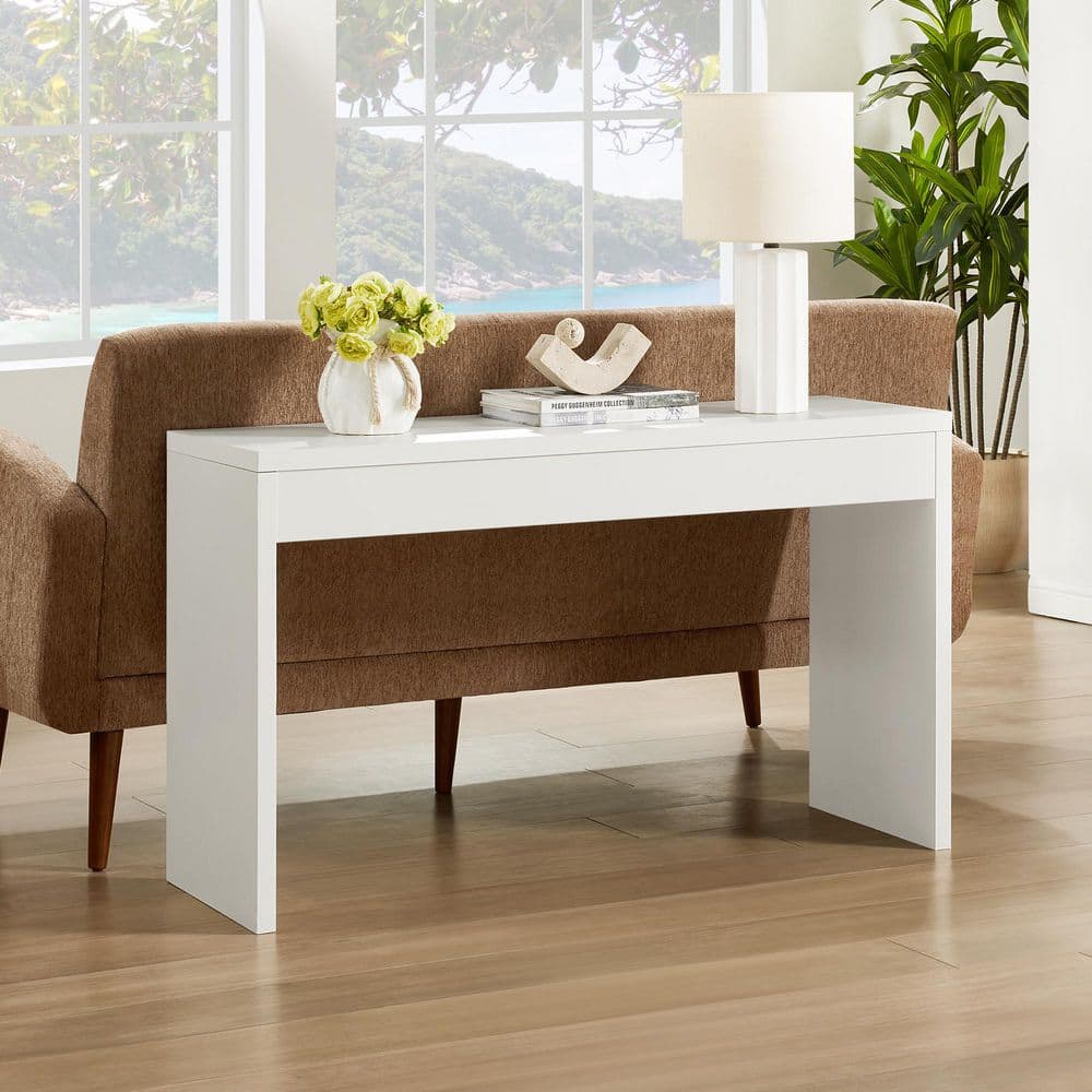 Convenience Concepts Northfield 48 in. W Bright White Rectangle Particle Board Console Table