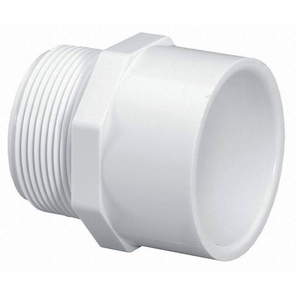 PVC to Brass Male Adapter Fitting - Schedule 80 - Gray - Socket x MPT