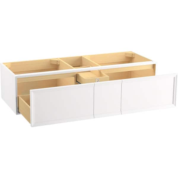 KOHLER Lodern 61 in. W x 22.4 in. D x 15.2 in. H Bathroom Vanity Cabinet without Top in Linen White