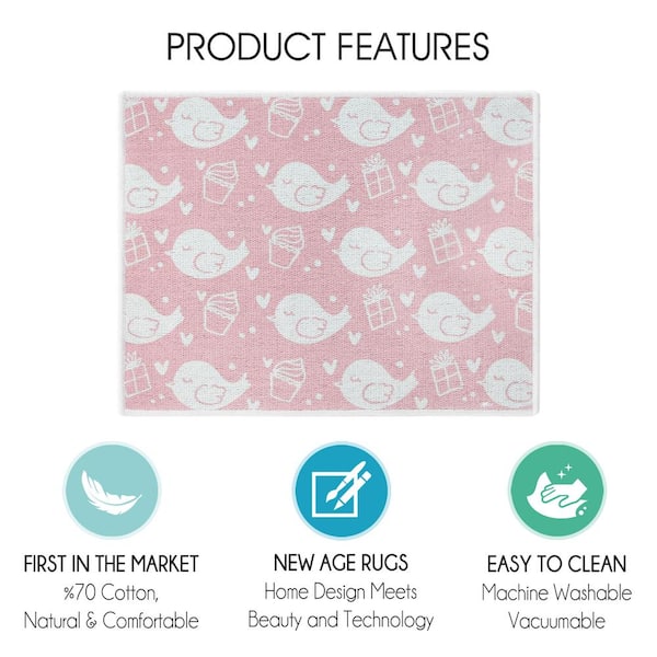 SUSSEXHOME 18 in. x 24 in. Pink Flower Super-Absorbent Washable Cotton  Large Baby Bottle and Dish Thin Drying Mat BDRY-PNKFLO - The Home Depot