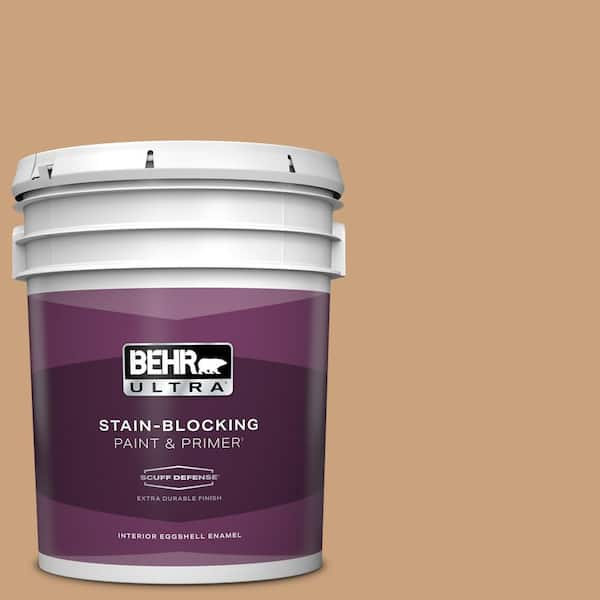 BEHR ULTRA 5 gal. #270F-4 Peanut Butter Extra Durable Eggshell Enamel Interior Paint & Primer