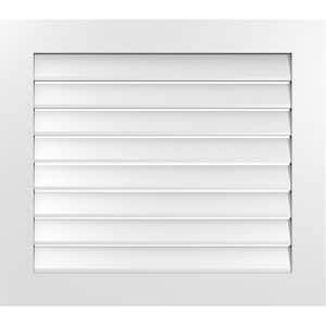 34 in. x 30 in. Vertical Surface Mount PVC Gable Vent: Functional with Standard Frame