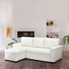 HOMESTOCK78in.WStylishReversibleFauxLeatherSleeperSectionalSofaStorageChaisePullOutConvertibleSofainWhite66920HD-TheHomeDepot