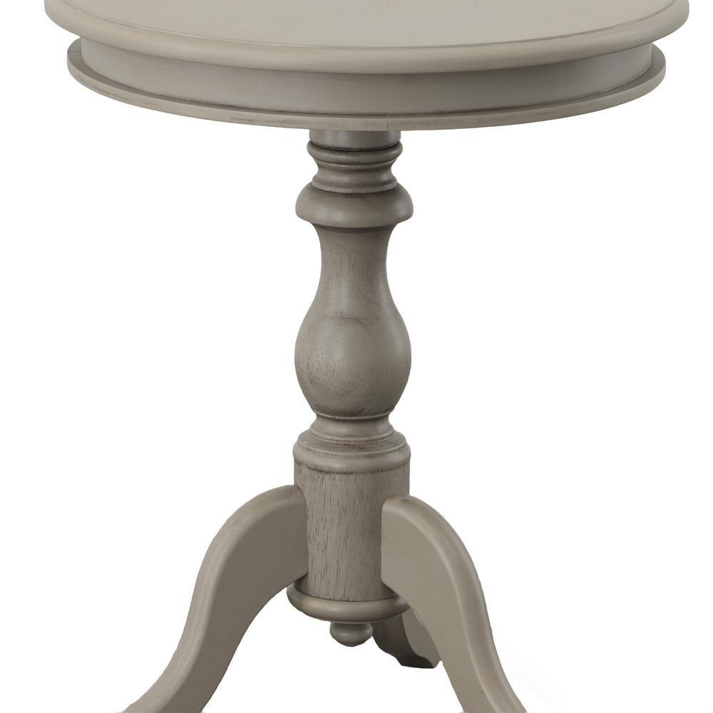 Weathered Gray Round Wood Accent Table