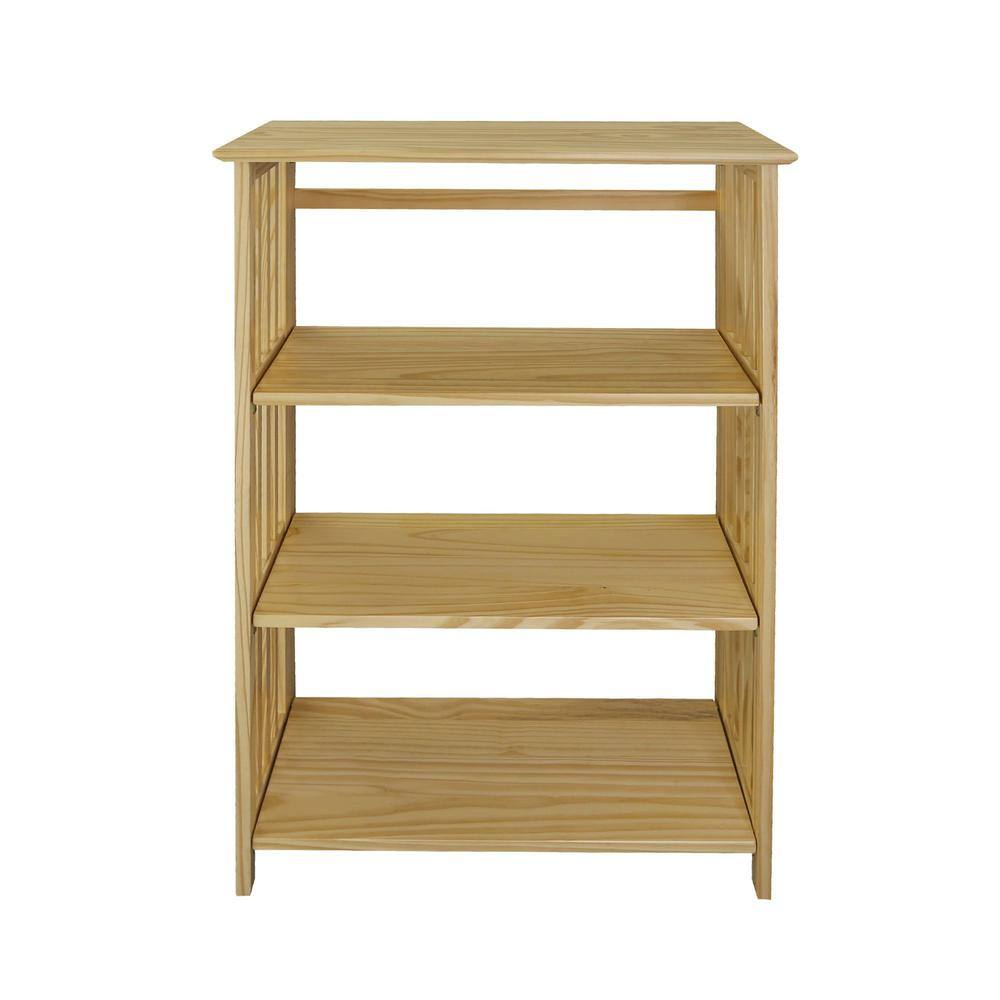 Soho Natural Brown 4-Shelf Solid Wood Folding Bookcase