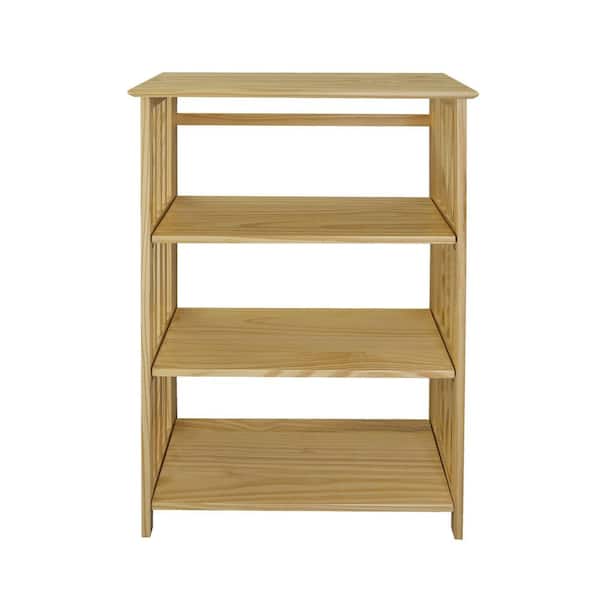 Soho Manhattan 42 in. H Natural Wood 4-Shelf Folding Etagere Bookcase