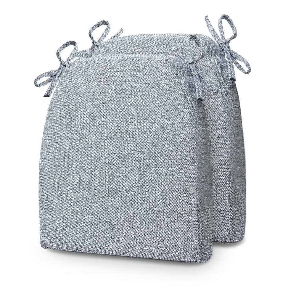 2-Piece 17 x 2 Light Grey Outdoor Trapezoid Lounge Chair Cushion in Seat Ba
