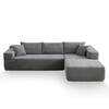 Allwex VIVI 104 in. Wide Arm 2-Piece Corduroy Fabric L-Shape Modular Sectional Sofa in Gray with Right Chaise VIVIR900