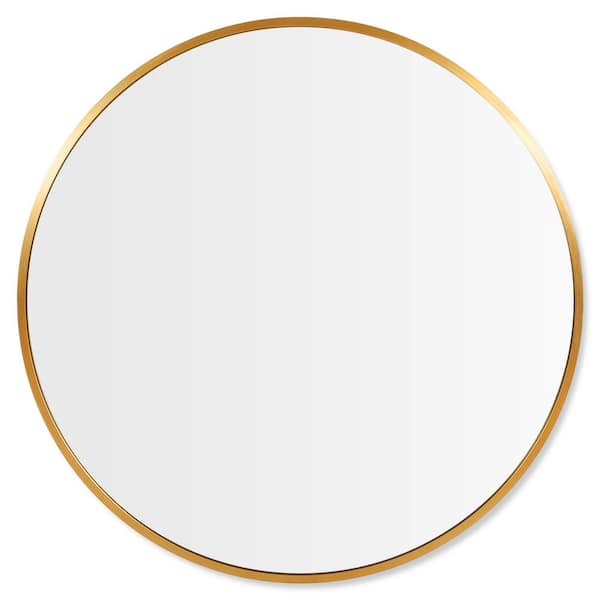 Lirago 30 in. x 30 in. Modern Round Aluminum Alloy Frame Large Wall Mounted Vanity Circle Accent Mirror