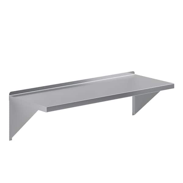 18 in. W x 48 in. D Stainless Steel Wall Shelf Square Edge Kitchen, Restaurant, Garage, Laundry Decorative Wall Shelf