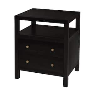Nora Coffee 2 Drawer 21 in. W Wood Nightstand