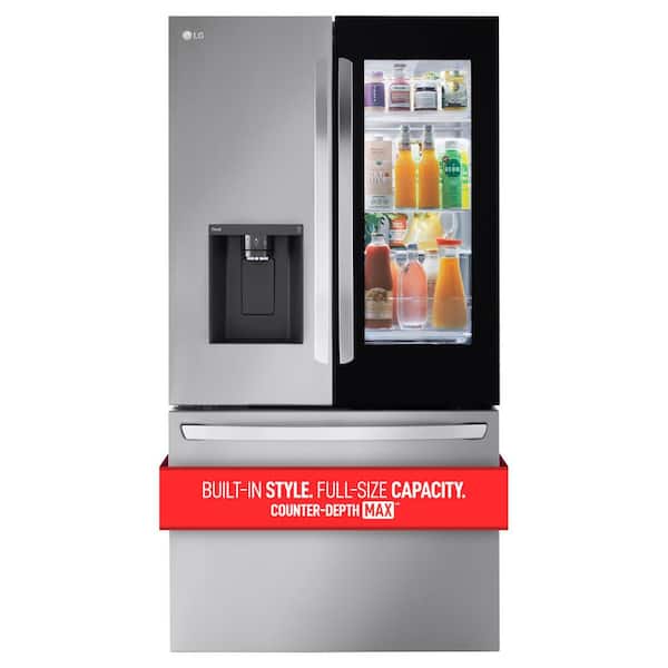 LG 26 cu. ft. Smart InstaView Counter Depth MAX French Door Refrigerator in PrintProof Stainless Steel