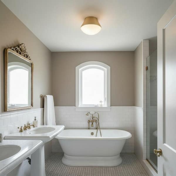 Haddie 11.0 in. 1-Light Lacquered Brass Flush Mount