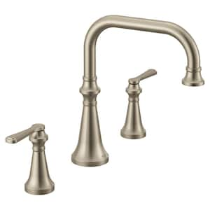 Colinet 2-Handle Deck-Mount Roman Tub Faucet Trim with Lever Handle in Brushed Nickel