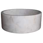 TashMart Cylindrical Natural Stone Vessel Sink In White Marble TM007-WM ...