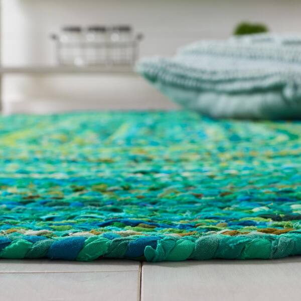 SAFAVIEH Braided Green 5 ft. x 8 ft. Solid Area Rug BRD315A-5 - The Home  Depot