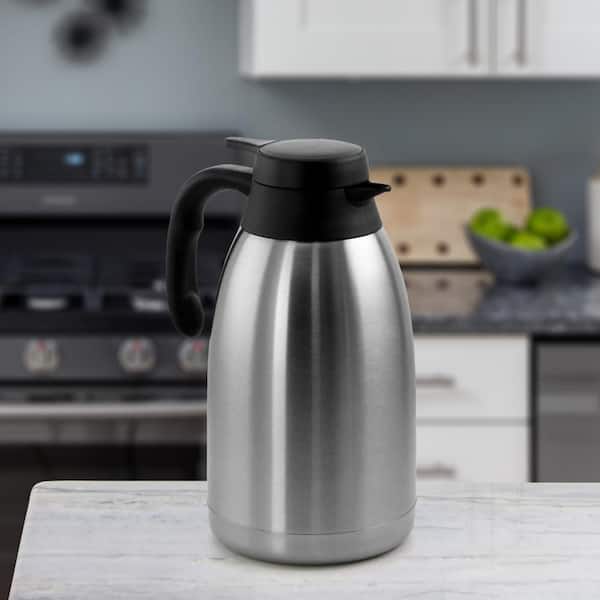 MegaChef 67.6 fl. oz. Stainless Steel Thermal Carafe with Black