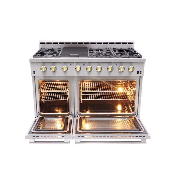 NXR Entree Bundle 48 in. 7.2 cu. ft. Pro Style Gas Range with