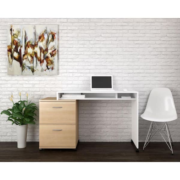 Essentials Natural Maple Filing Cabinet with 2 Drawers