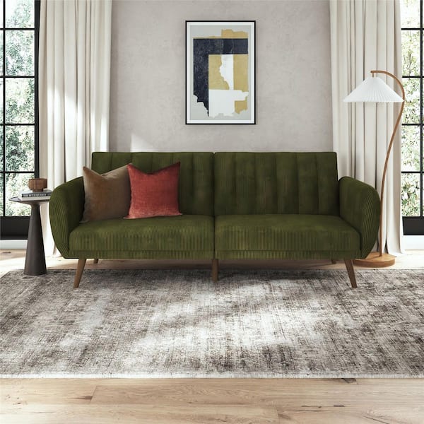 Novogratz Brittany Futon, Sage Green Corduroy Fabric